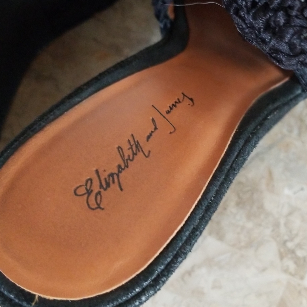 Elizabeth & James Black Braided Wedges - Picture 6 of 7